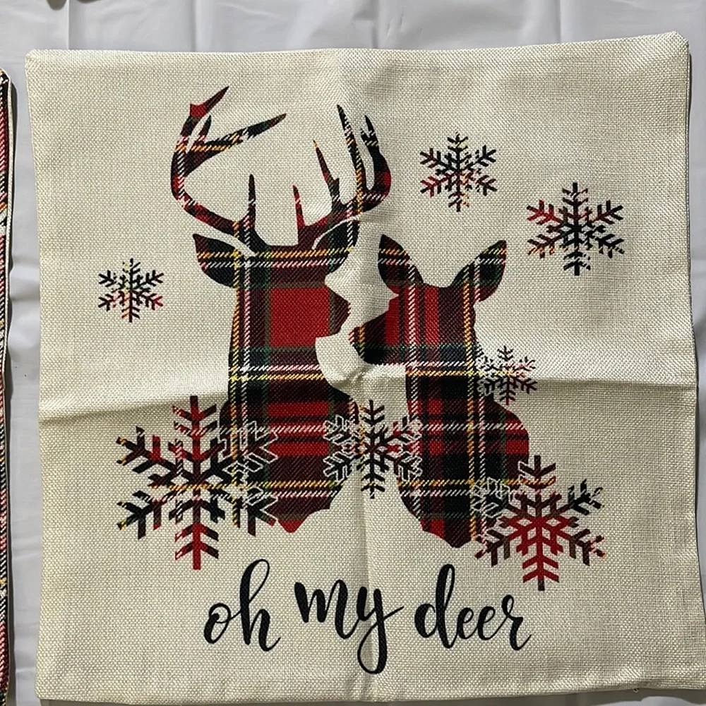 COPY - 4pcs Christmas Throw Pillows, inserts NOT included- 17.7x17.7 Inch B6